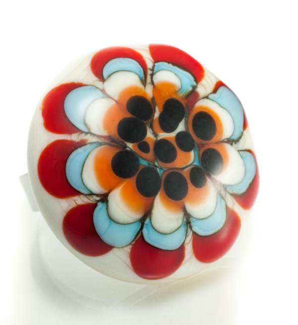 Prsten Crveno plavo narančasti buket